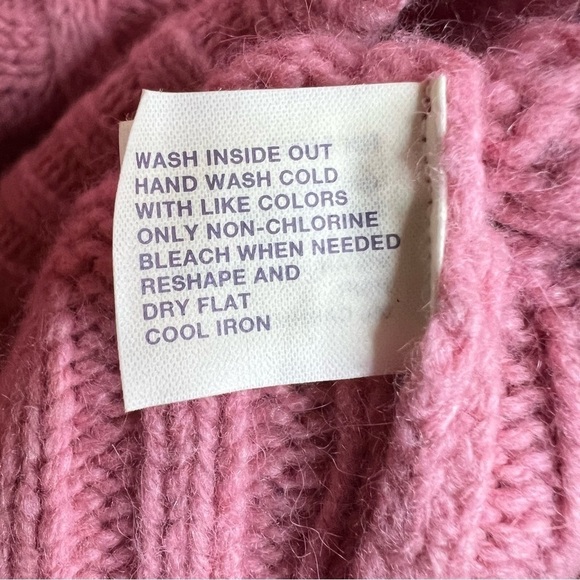 Vintage Y2K GAP Cable Knit Wool Angora Cashmere Blend Pink Size Small - Picture 7 of 8